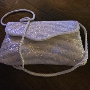 Vintage Lauren Alexandra handbeaded iridescent hand bag